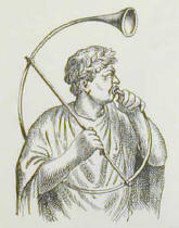 image of Roman playing curved brass instrument